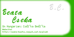 beata cseka business card